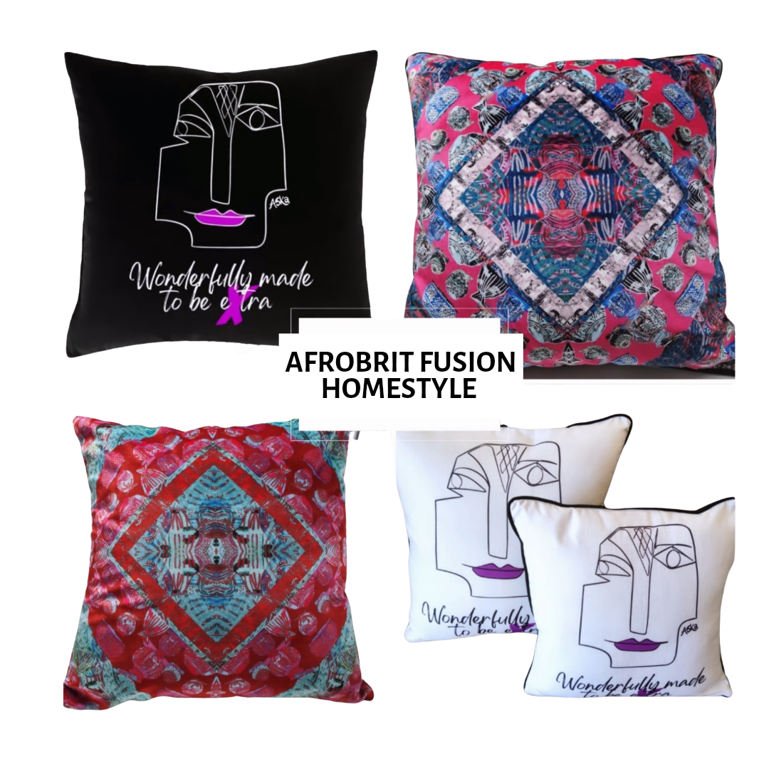 Afro Fusion Design Cushions Set of 4 with Free Lampshade
