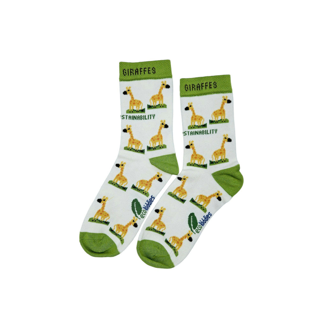 Organic Cotton Kids Socks in Green and Yellow