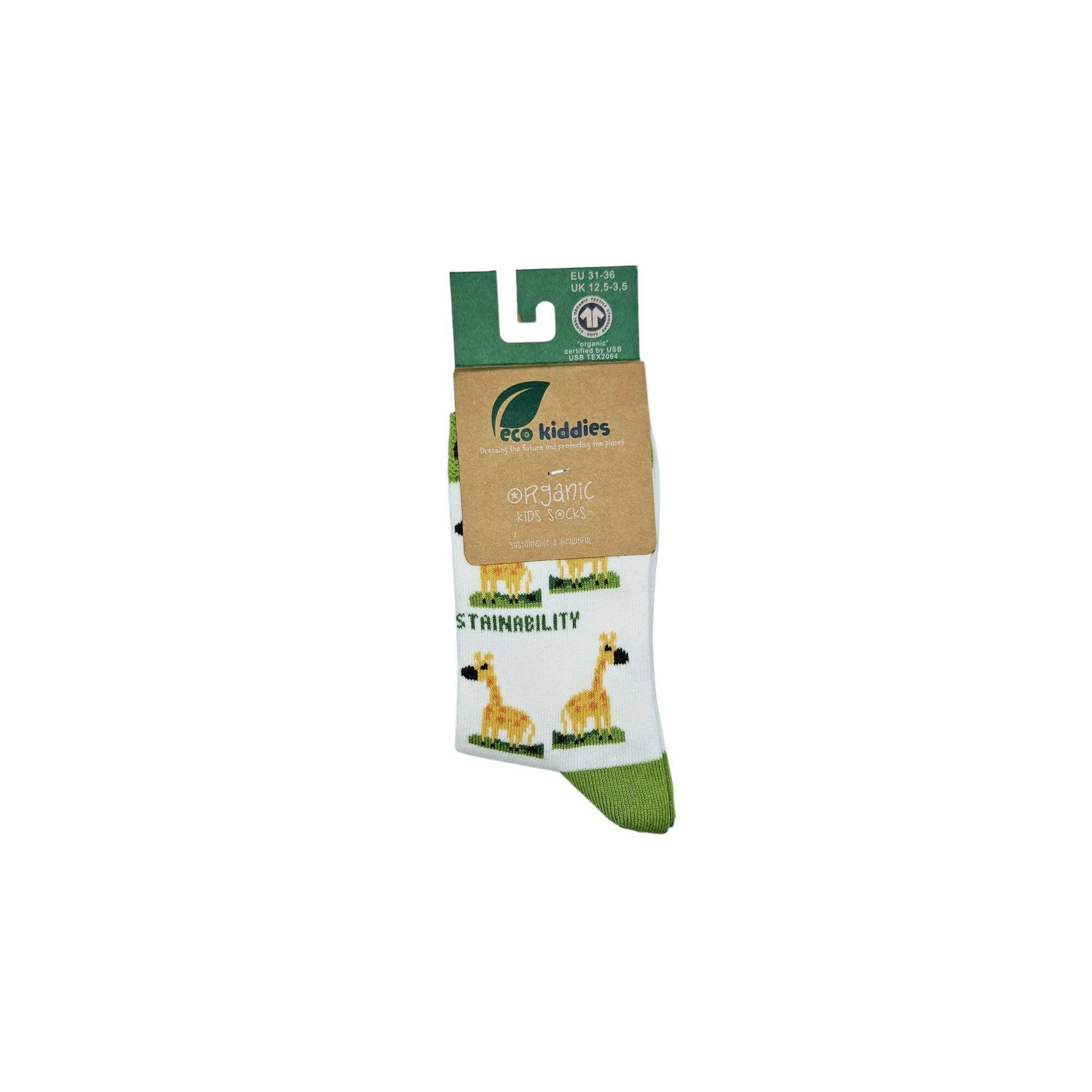 Organic Cotton Kids Socks in Green and Yellow