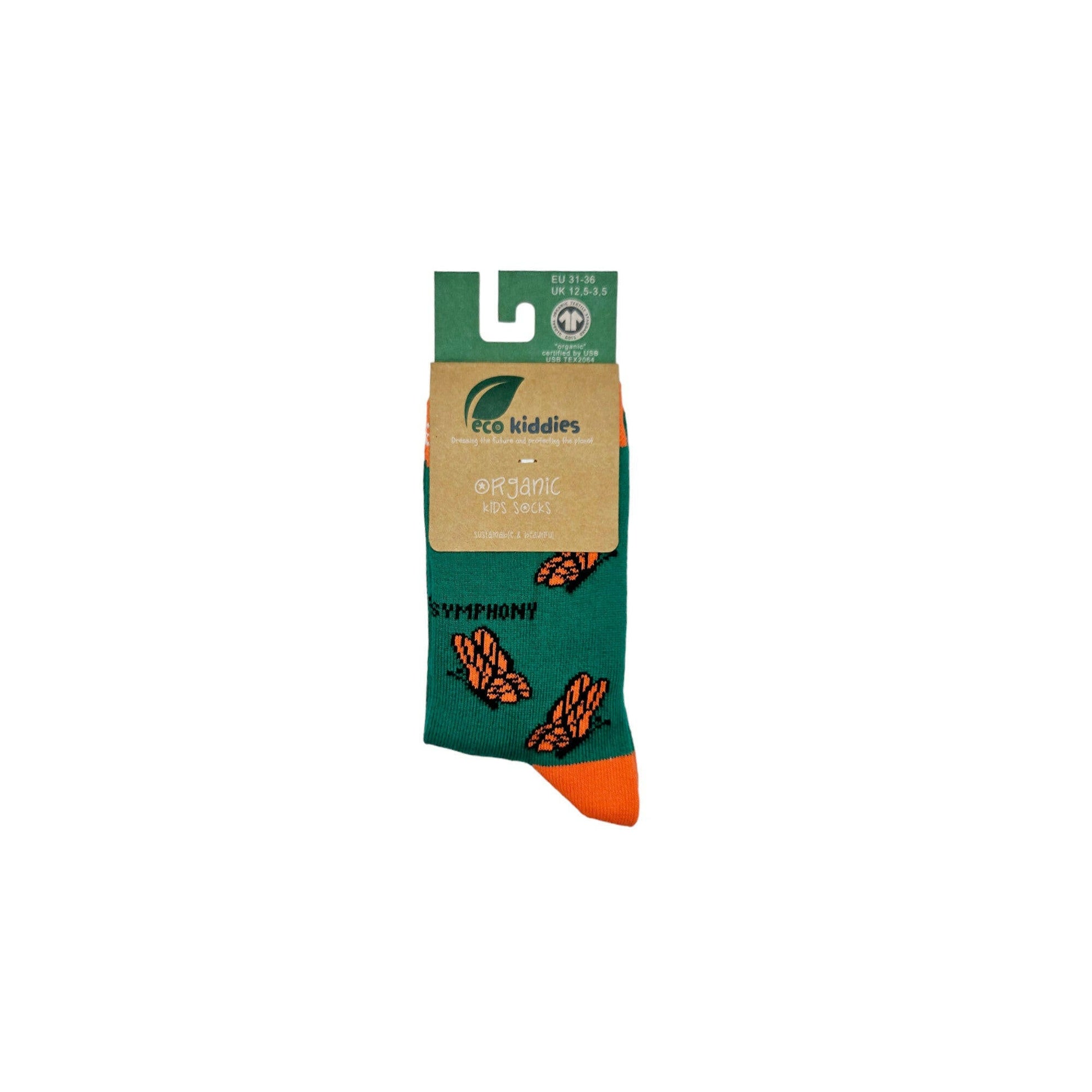 Organic Cotton Kids Socks with Butterfly Design