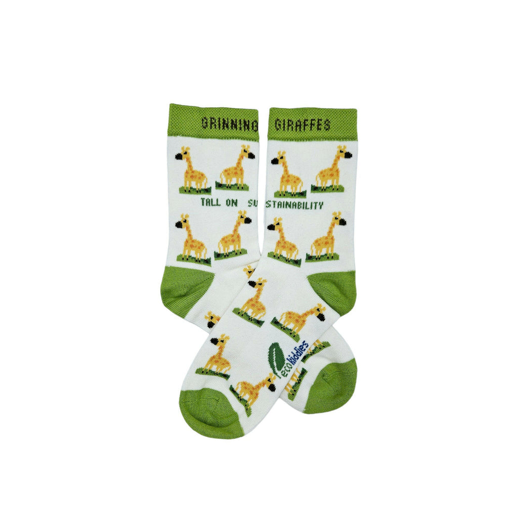 Organic Cotton Kids Socks in Green and Yellow