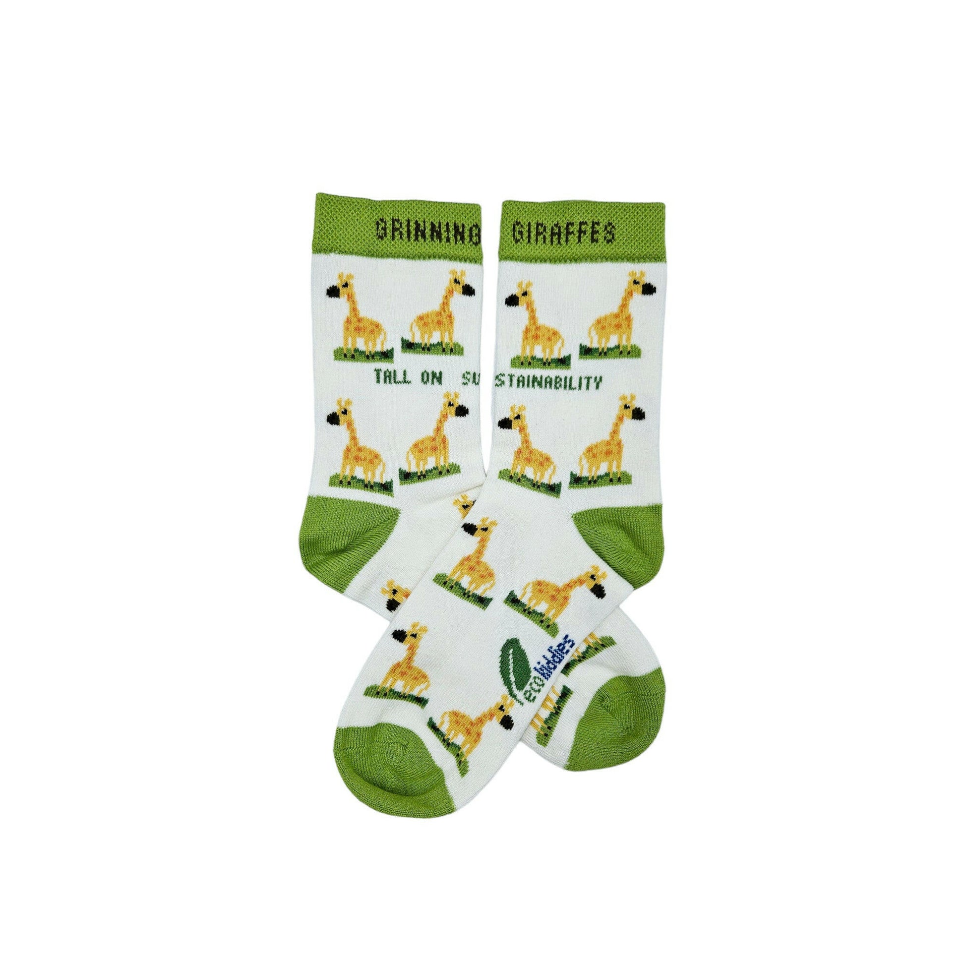 Organic Cotton Kids Socks in Green and Yellow