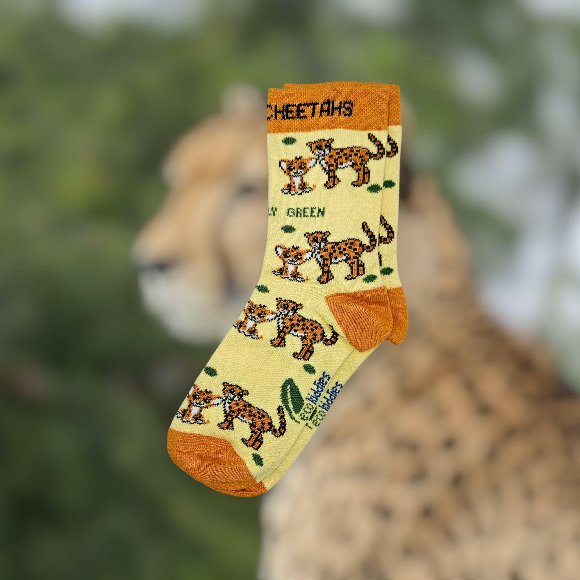 Organic Cotton Kids Socks with Playful Cheetah Design