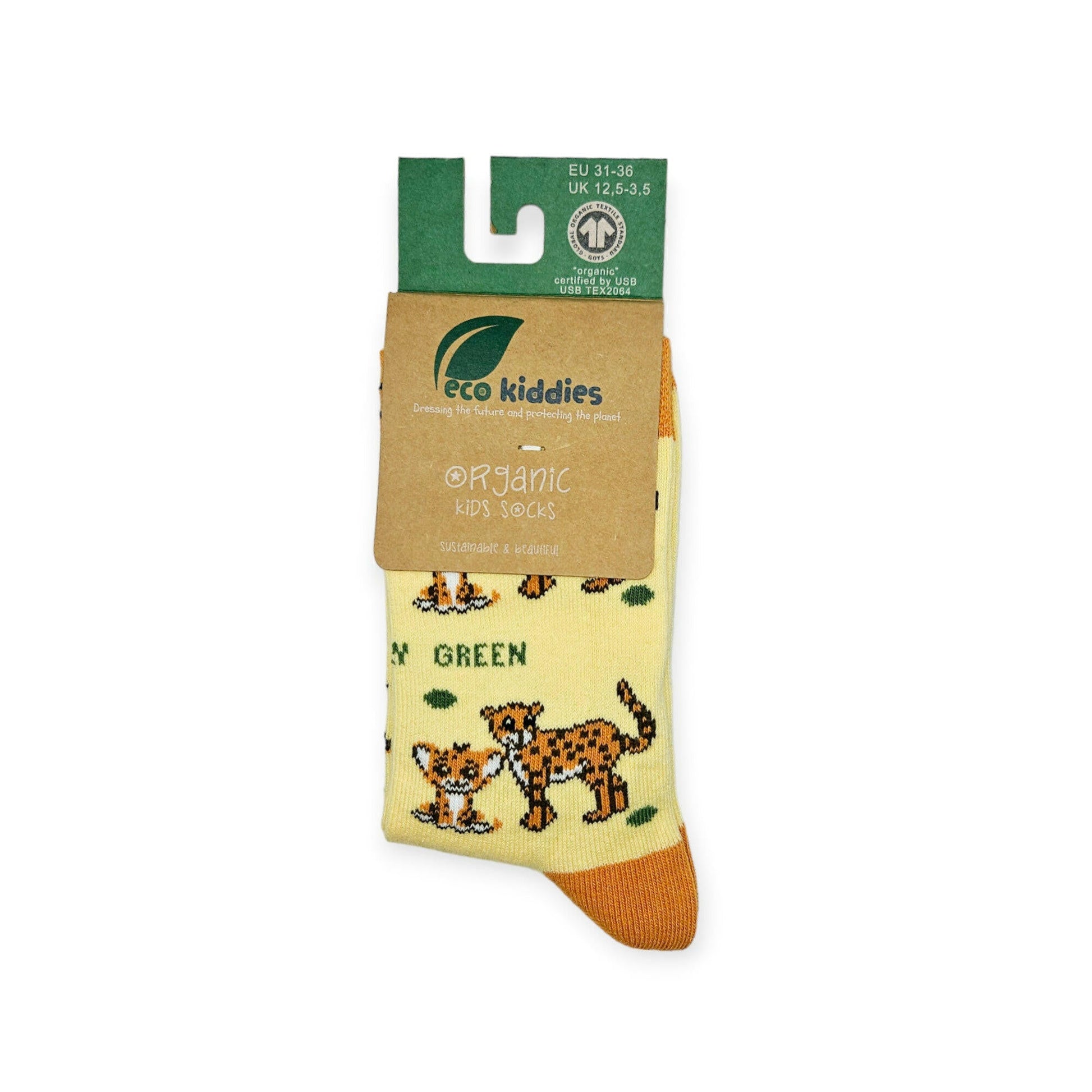 Organic Cotton Kids Socks with Playful Cheetah Design