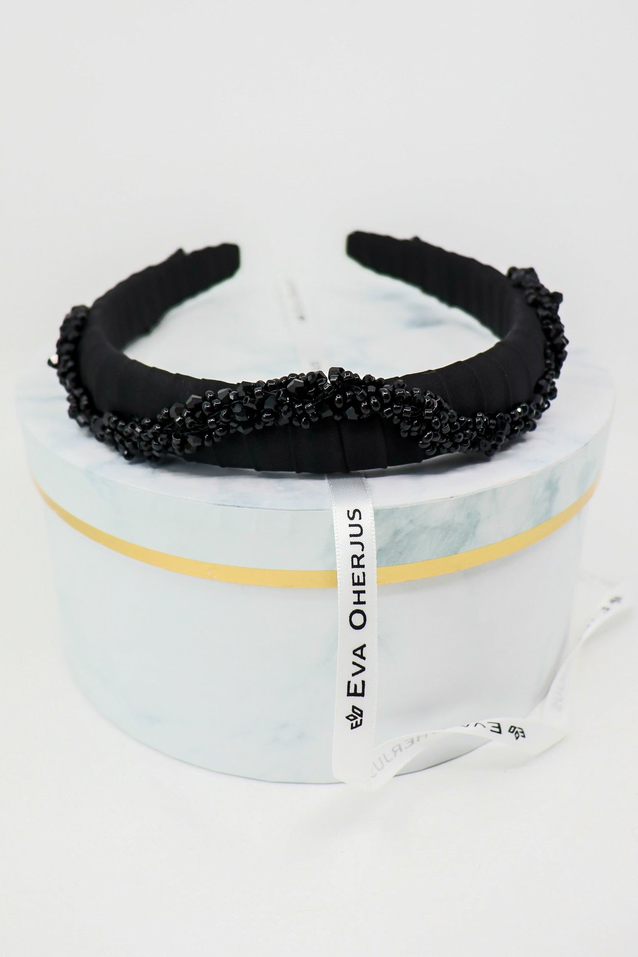 Luxurious Hestia Mulberry Silk Headband – Hand-Beaded Elegance by Eva Oherjus at www.brixbailey.com