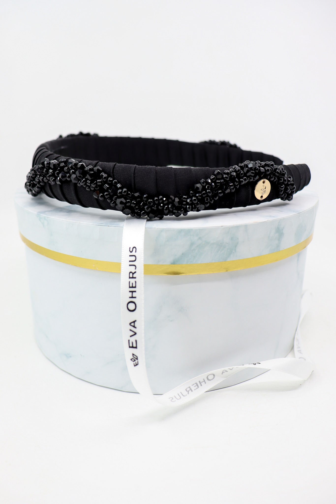 Luxurious Hestia Silk Headband – Hand-Beaded & Lightweight by Eva Oherjus at www.brixbailey.com