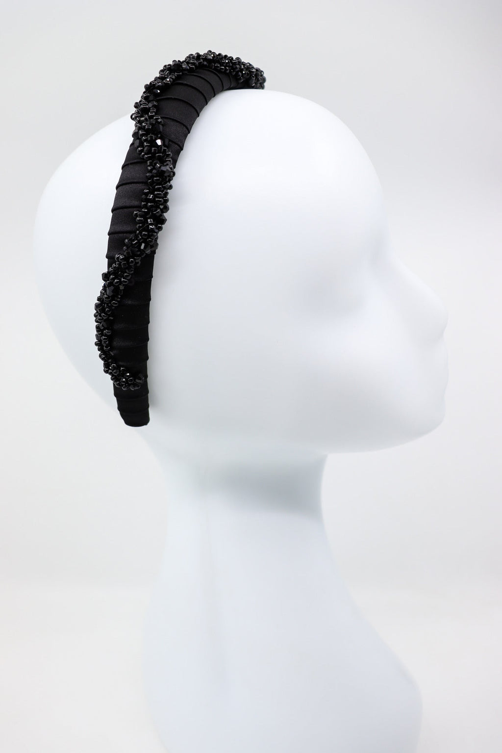 Luxury Hestia Mulberry Silk Headband – Hand-Beaded Elegance by Eva Oherjus at www.brixbailey.com