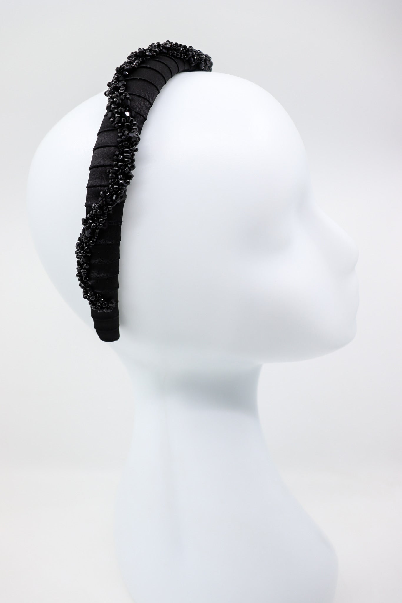 Luxury Hestia Mulberry Silk Headband – Hand-Beaded Elegance by Eva Oherjus at www.brixbailey.com