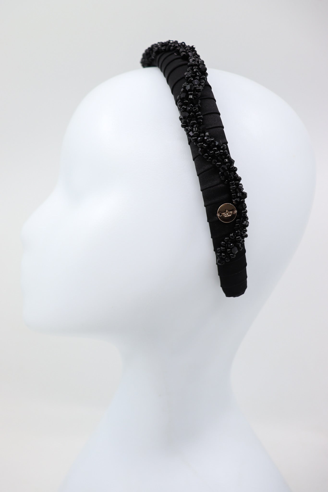Luxury Mulberry Silk Headband with Hand-Beaded Details by Eva Oherjus at www.brixbailey.com