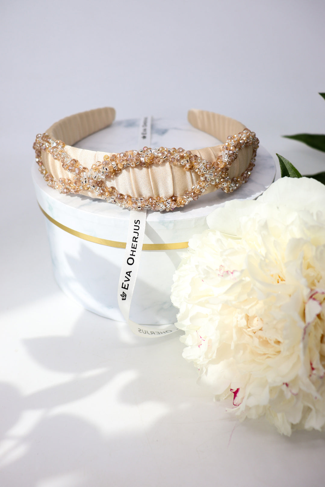 Luxurious Mulberry Silk Beaded Headband – Handcrafted Elegance by Eva Oherjus at www.brixbailey.com