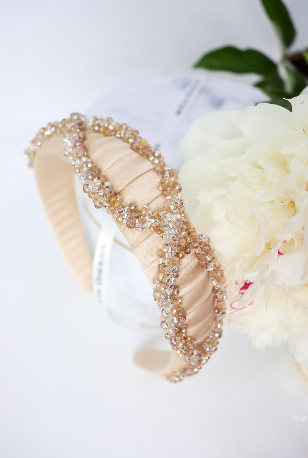 Handcrafted Mulberry Silk Beaded Headband – Elegant & Unique by Eva Oherjus at www.brixbailey.com