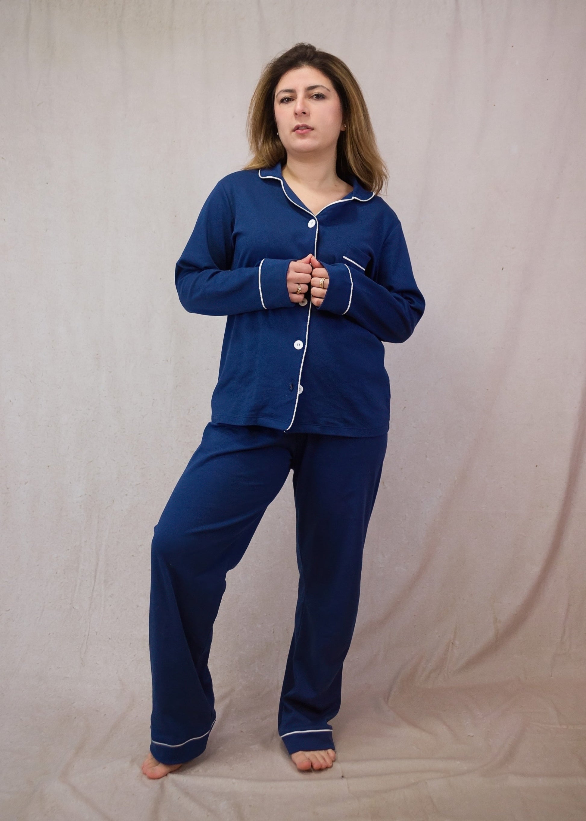 Blue Long Sleeve Pyjama Set