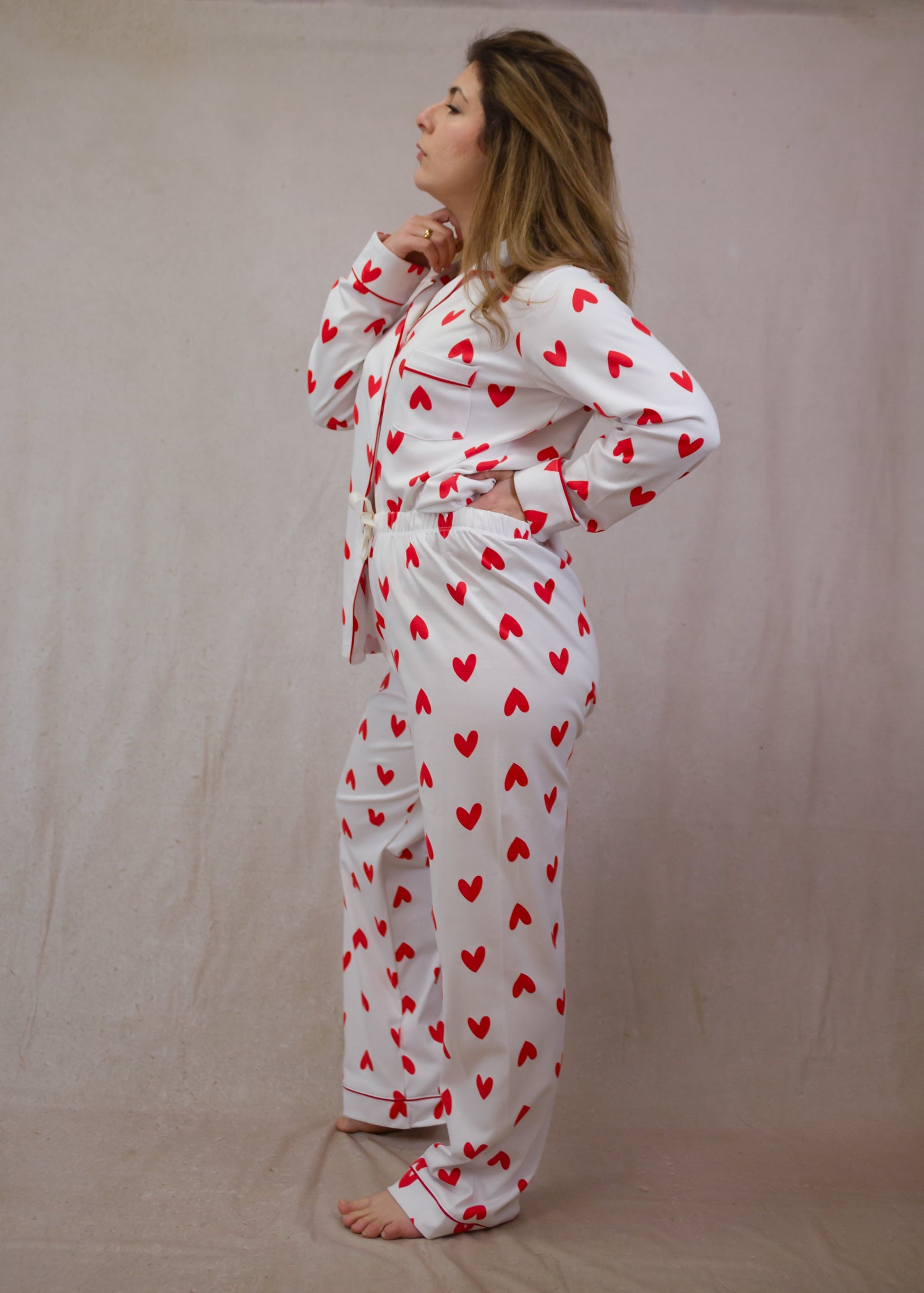 Hearts Long Sleeve Pyjama Set