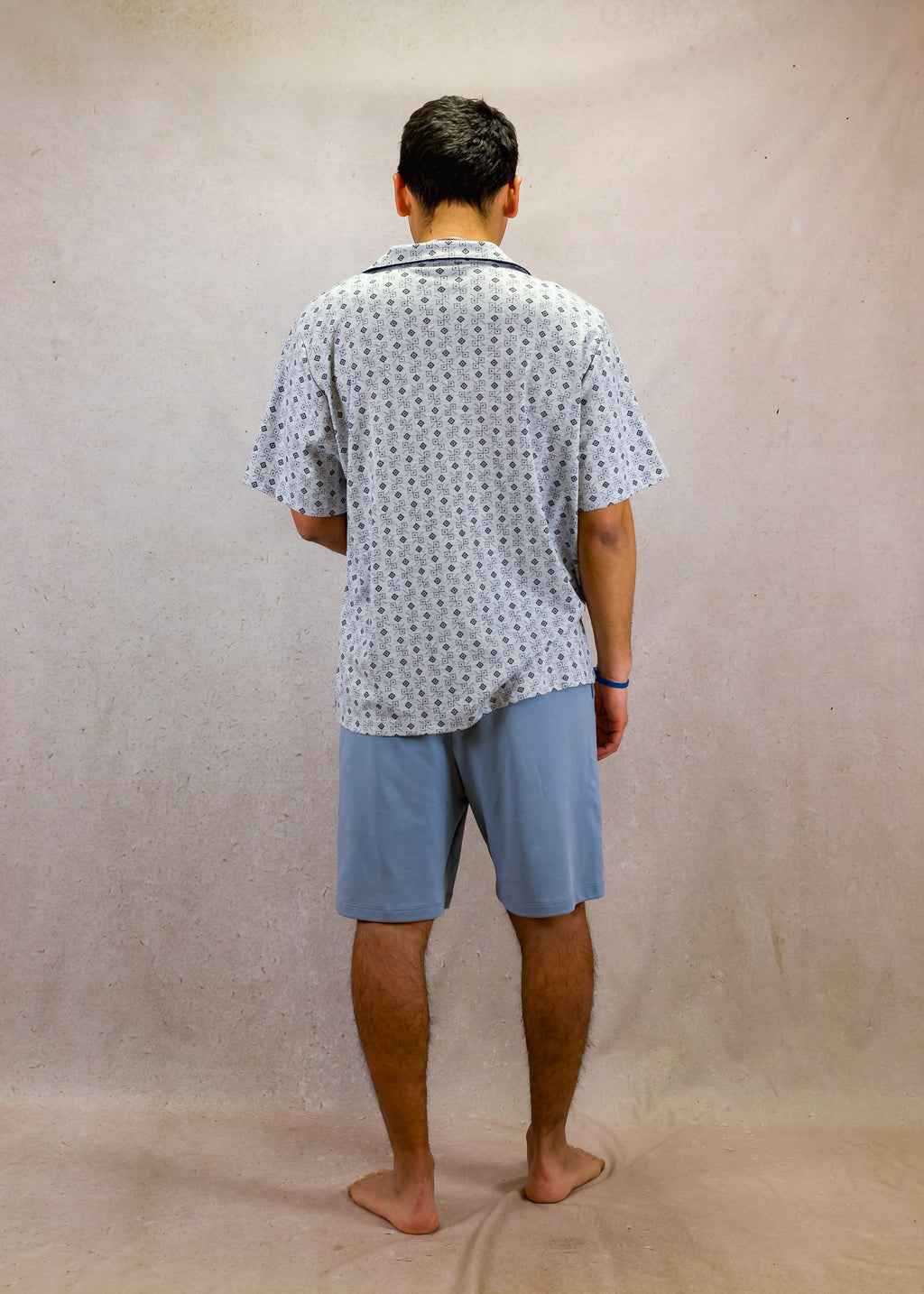 Grey Squares Short Sleeve Pyjama Set