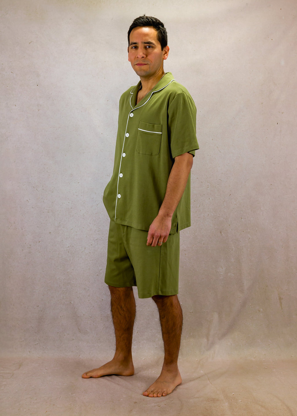 Olive Green Short Sleeve Pyjama Set