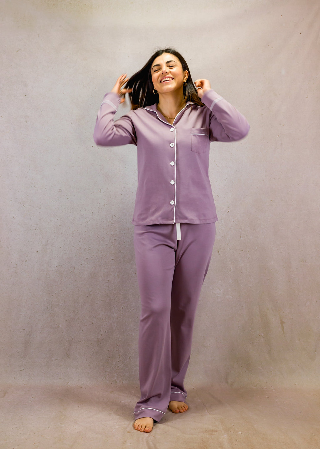 Pale Purple Long Sleeve Pajama Set