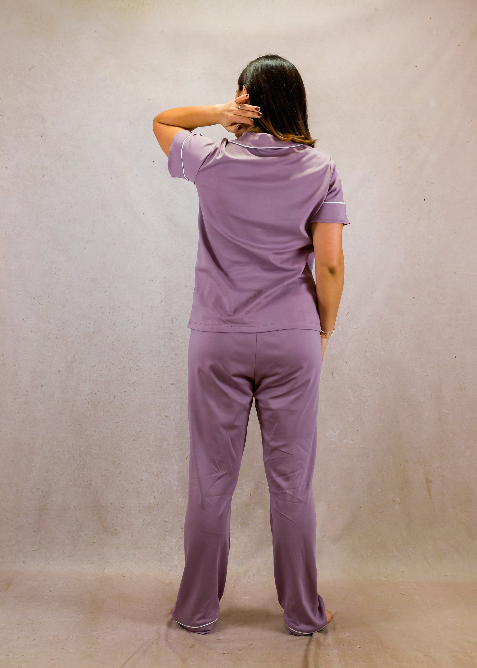 Pale Purple Short Sleeve Pajama Set