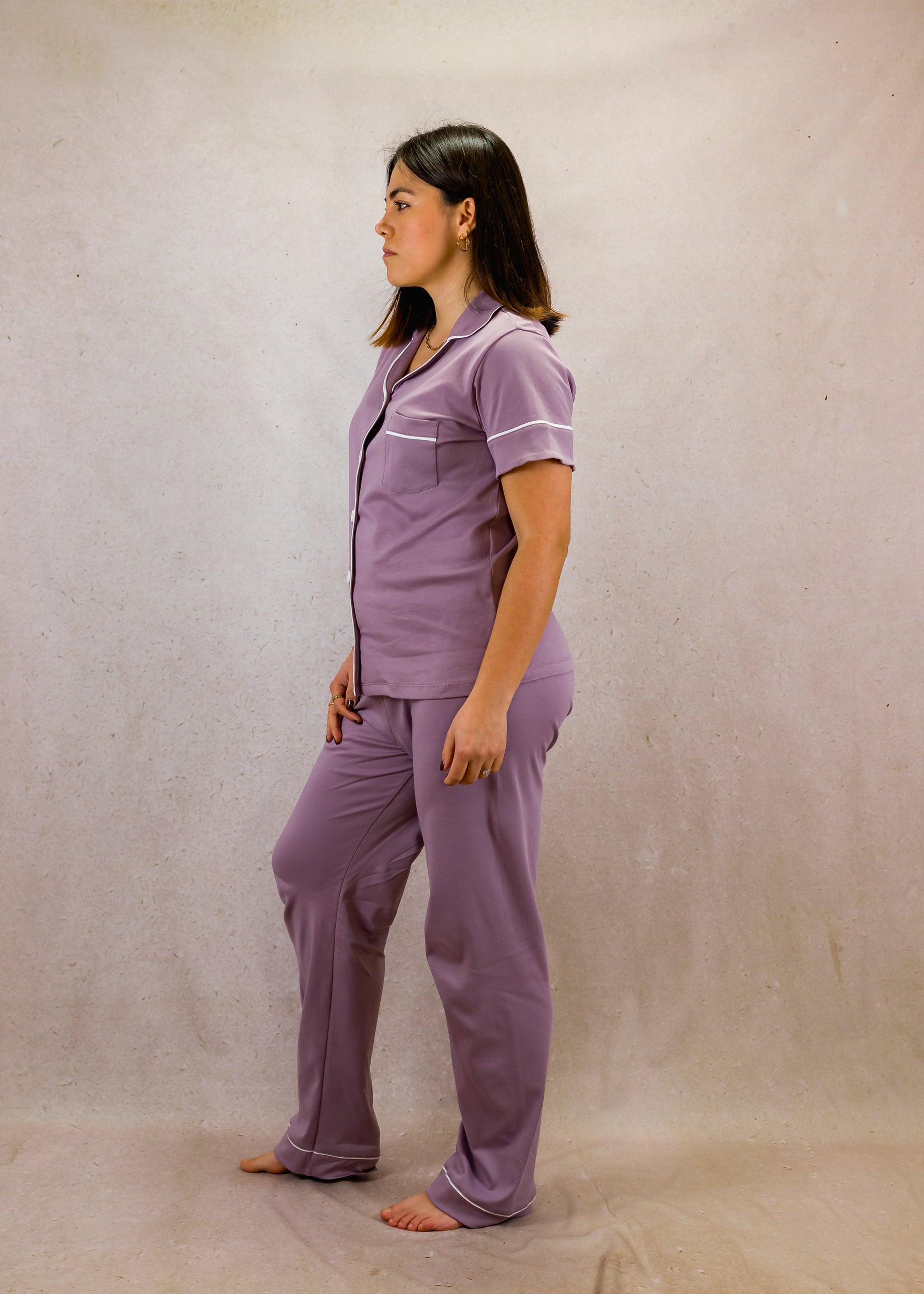 Pale Purple Short Sleeve Pajama Set