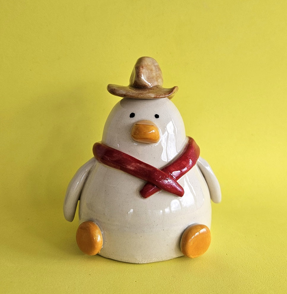 Cowgirl Duck Ceramic Ornament