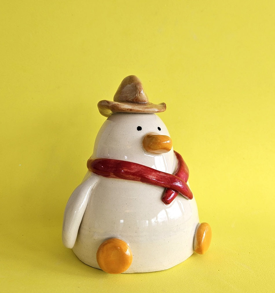 Cowgirl Duck Ceramic Ornament