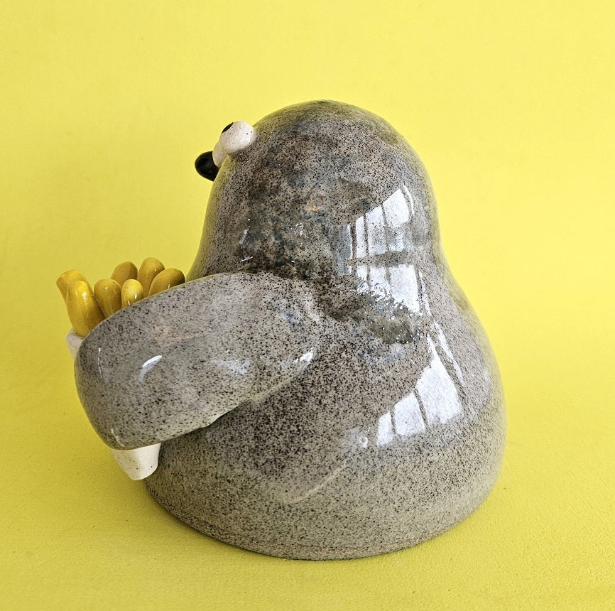 Bryce the Pigeon with Chips Handmade Ceramic Ornament