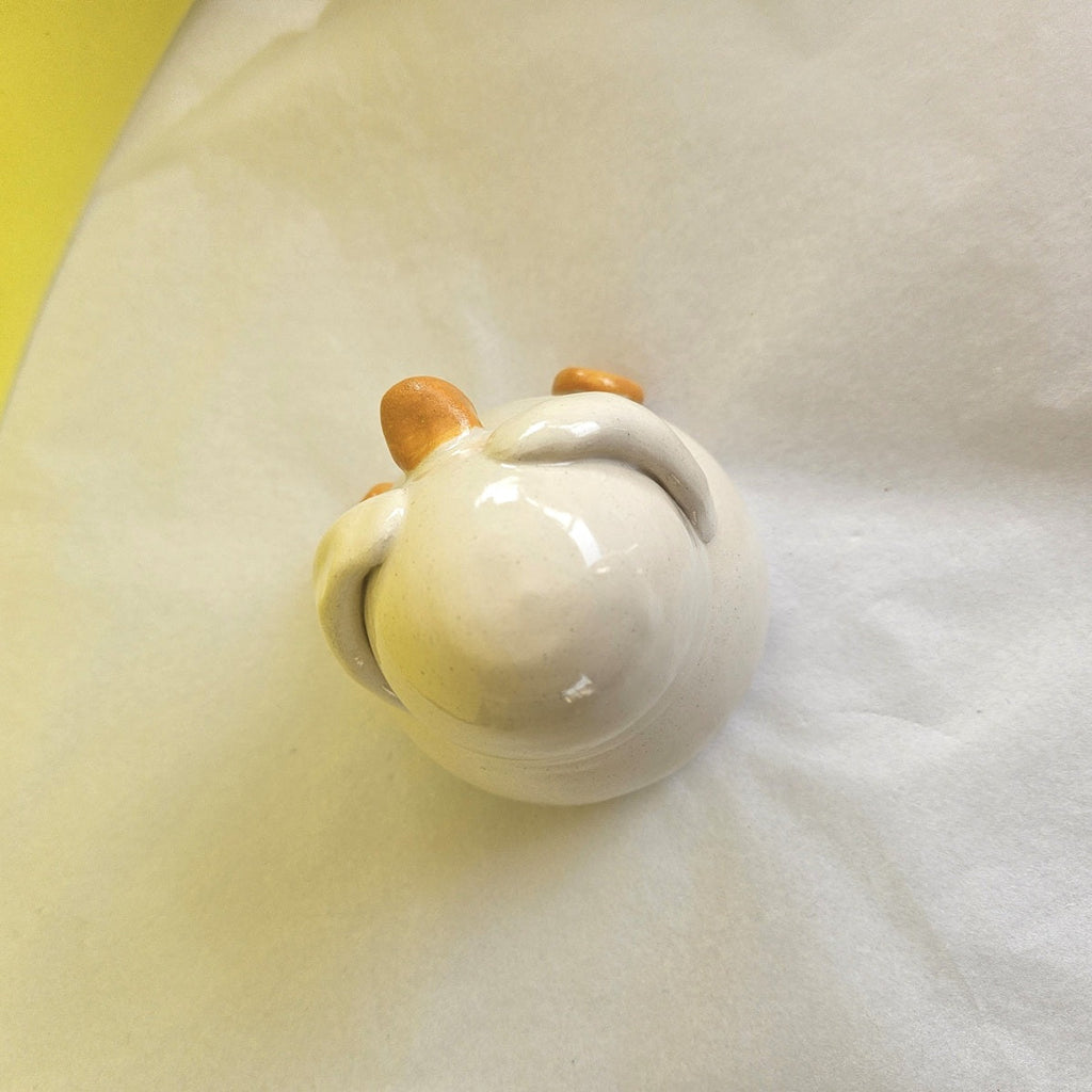 Shy Duck Hiding Ceramic Ornament
