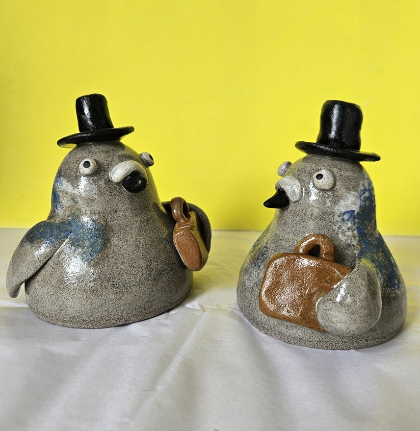 Business Pigeon Ceramic Ornament