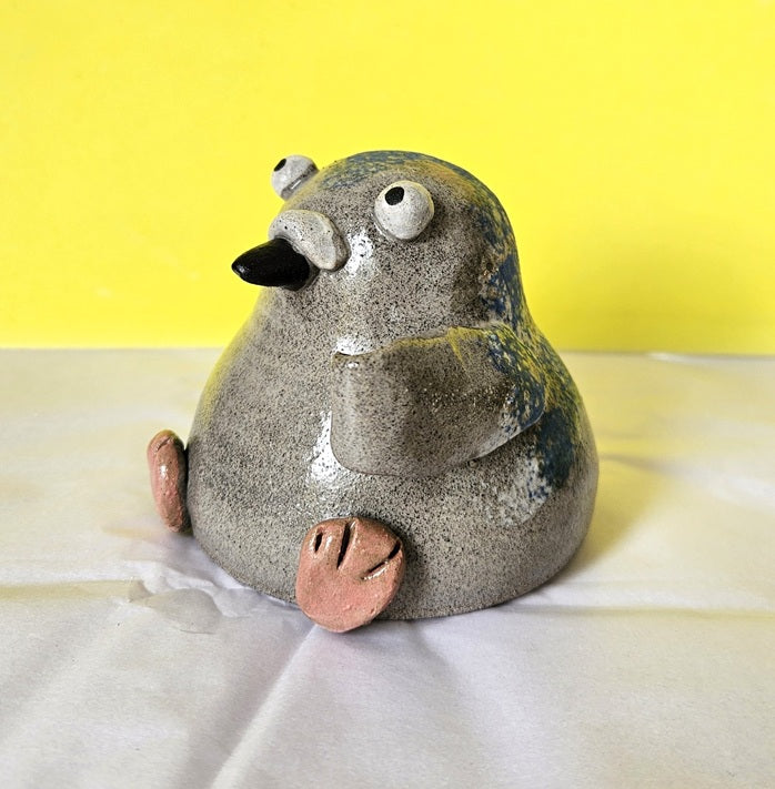 Handmade Ceramic Pigeon with Sign