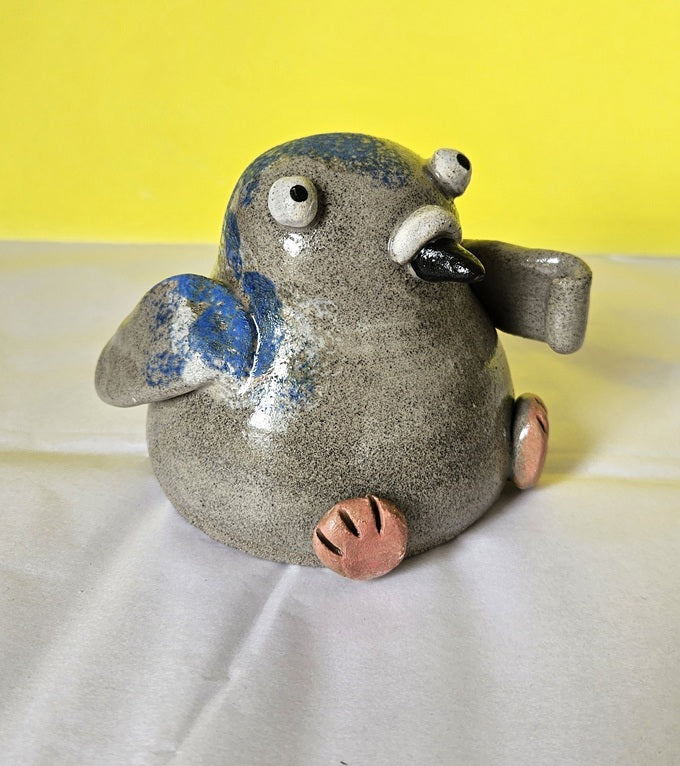 Handmade Ceramic Pigeon with Sign
