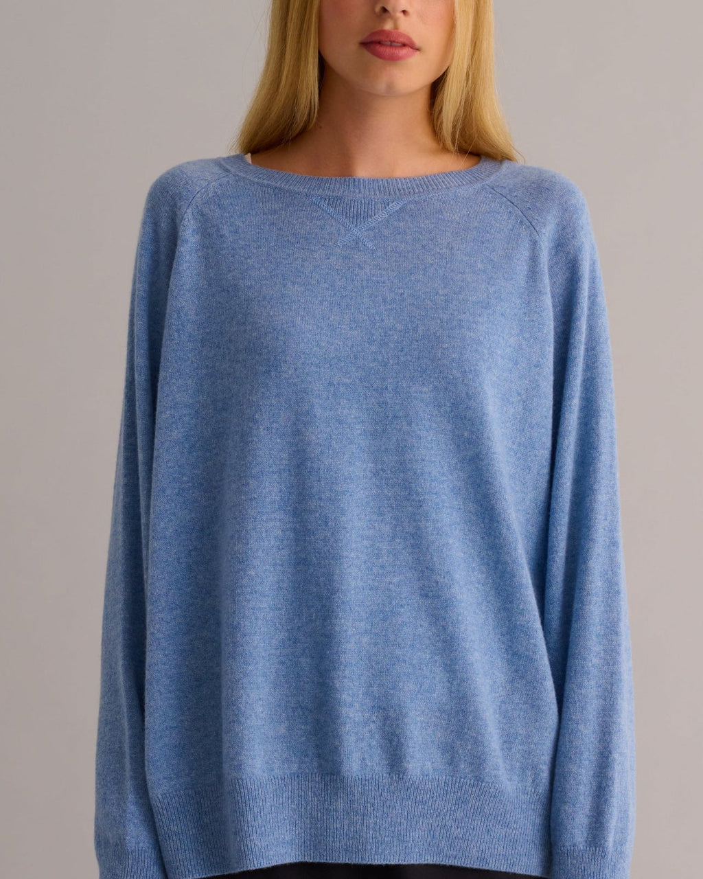 Chambray Blue Cashmere Sweatshirt