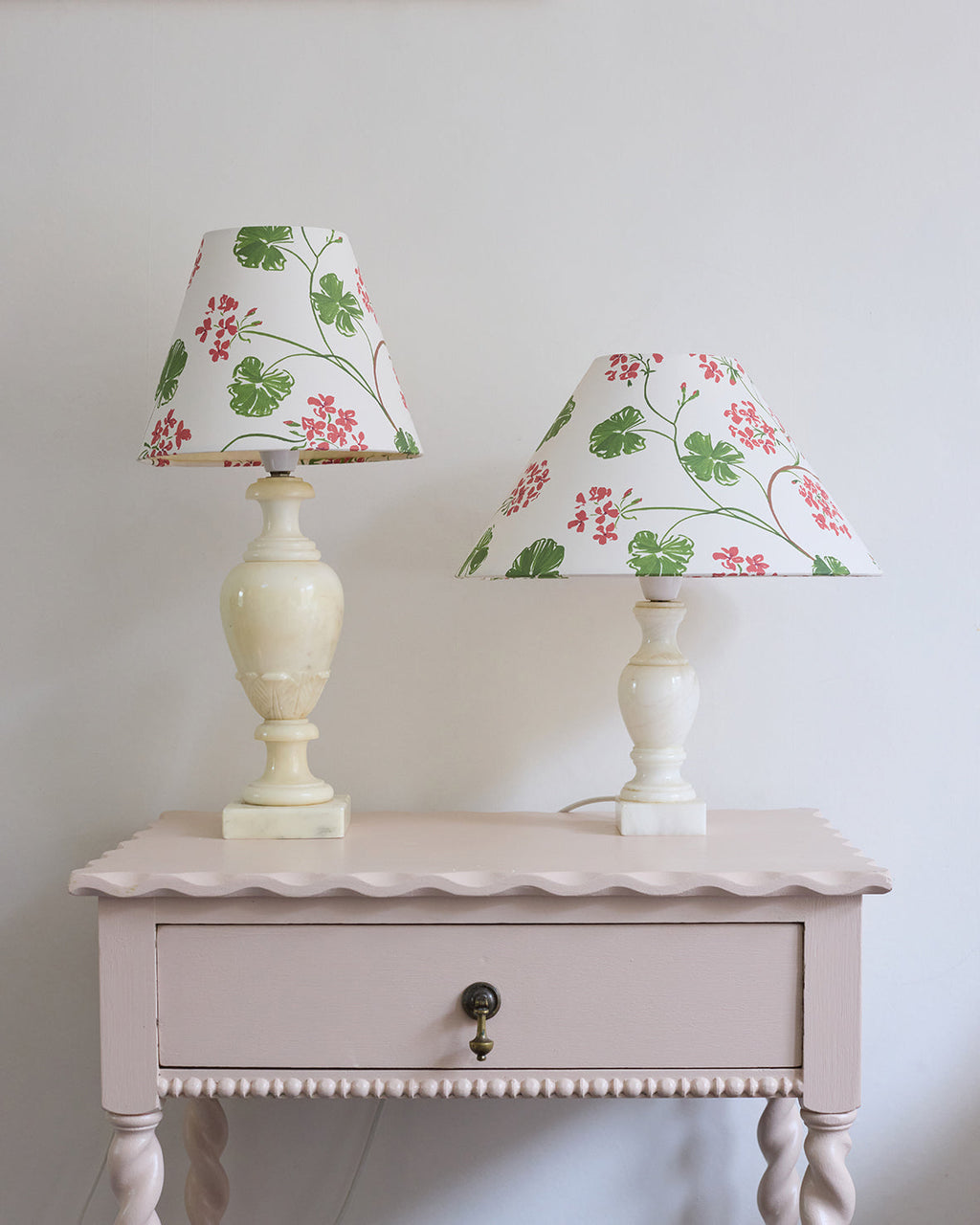 Geraniums paper lampshade - empire 10"
