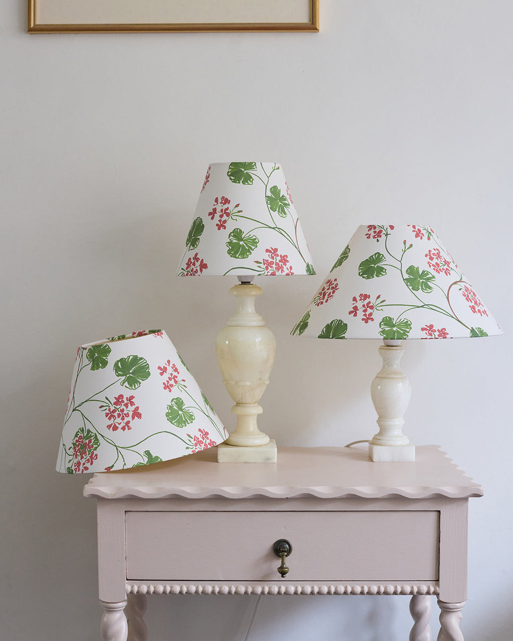 Geraniums paper lampshade - empire 8"