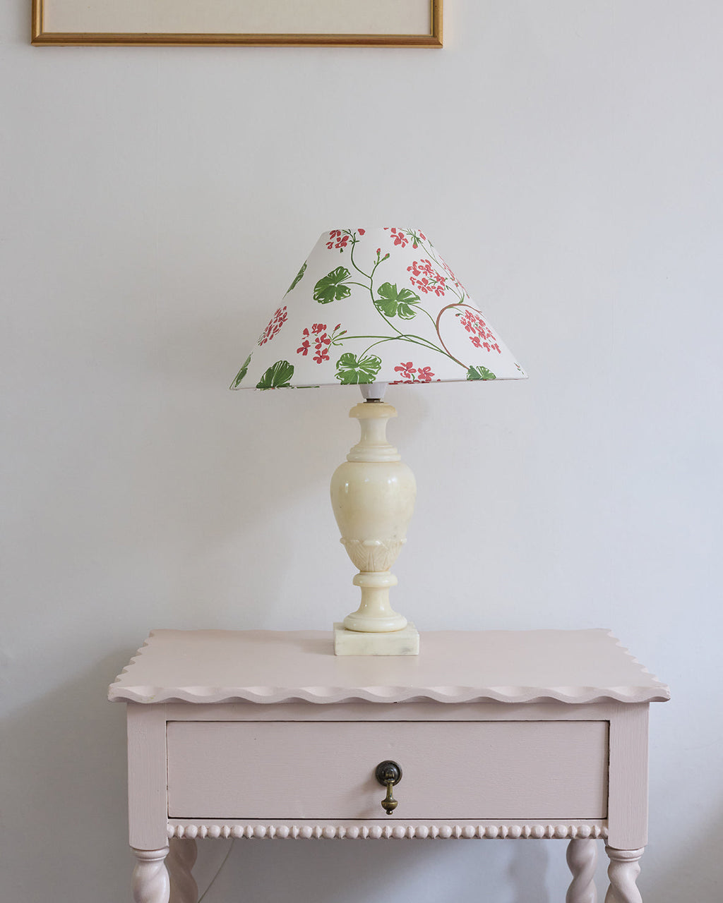 Geraniums paper lampshade - conical 12"
