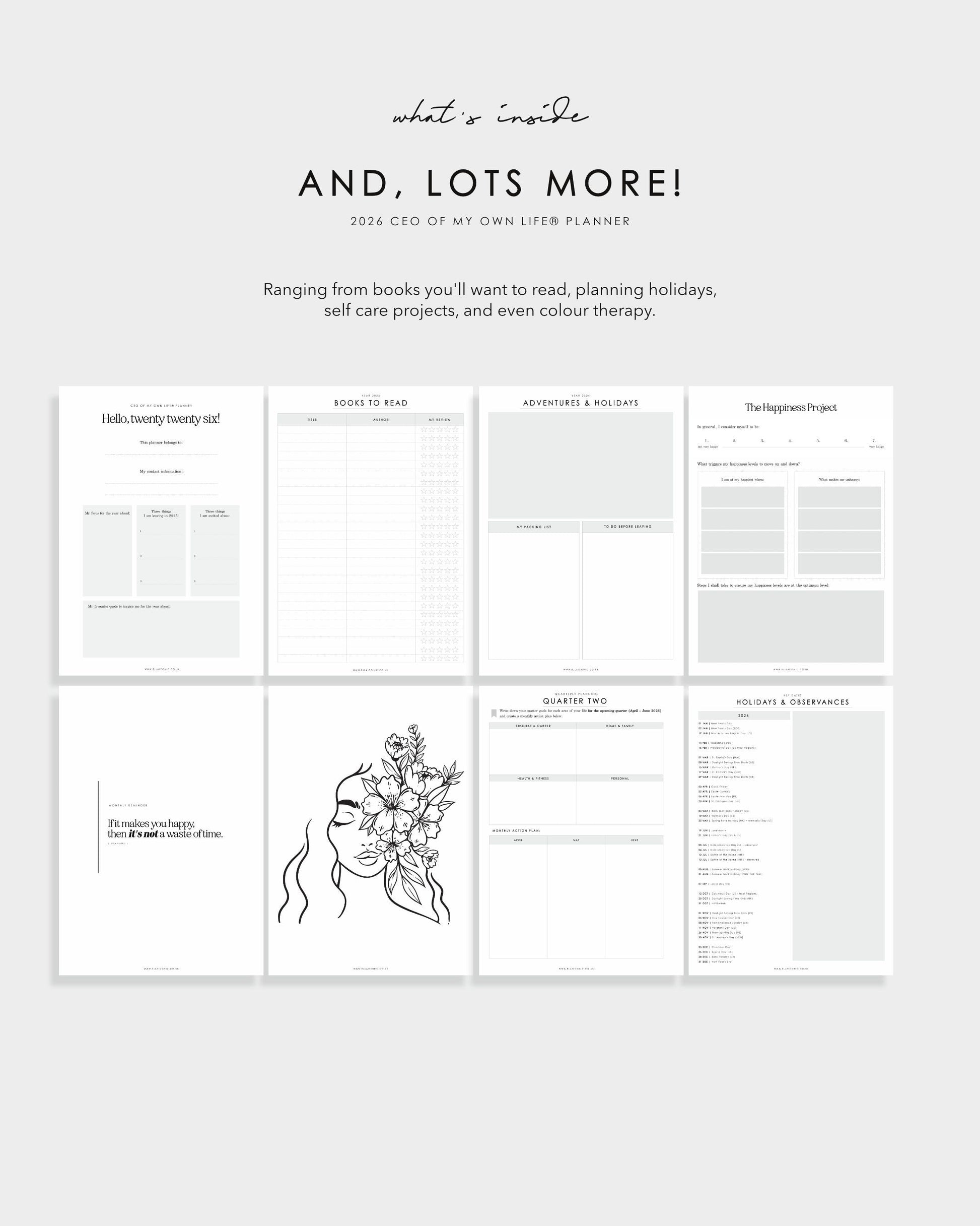 2026 Daily Life Planner Rouge