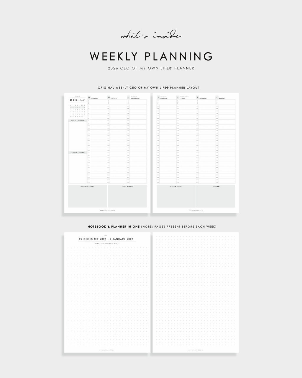 2026 Weekly Life Planner Olive