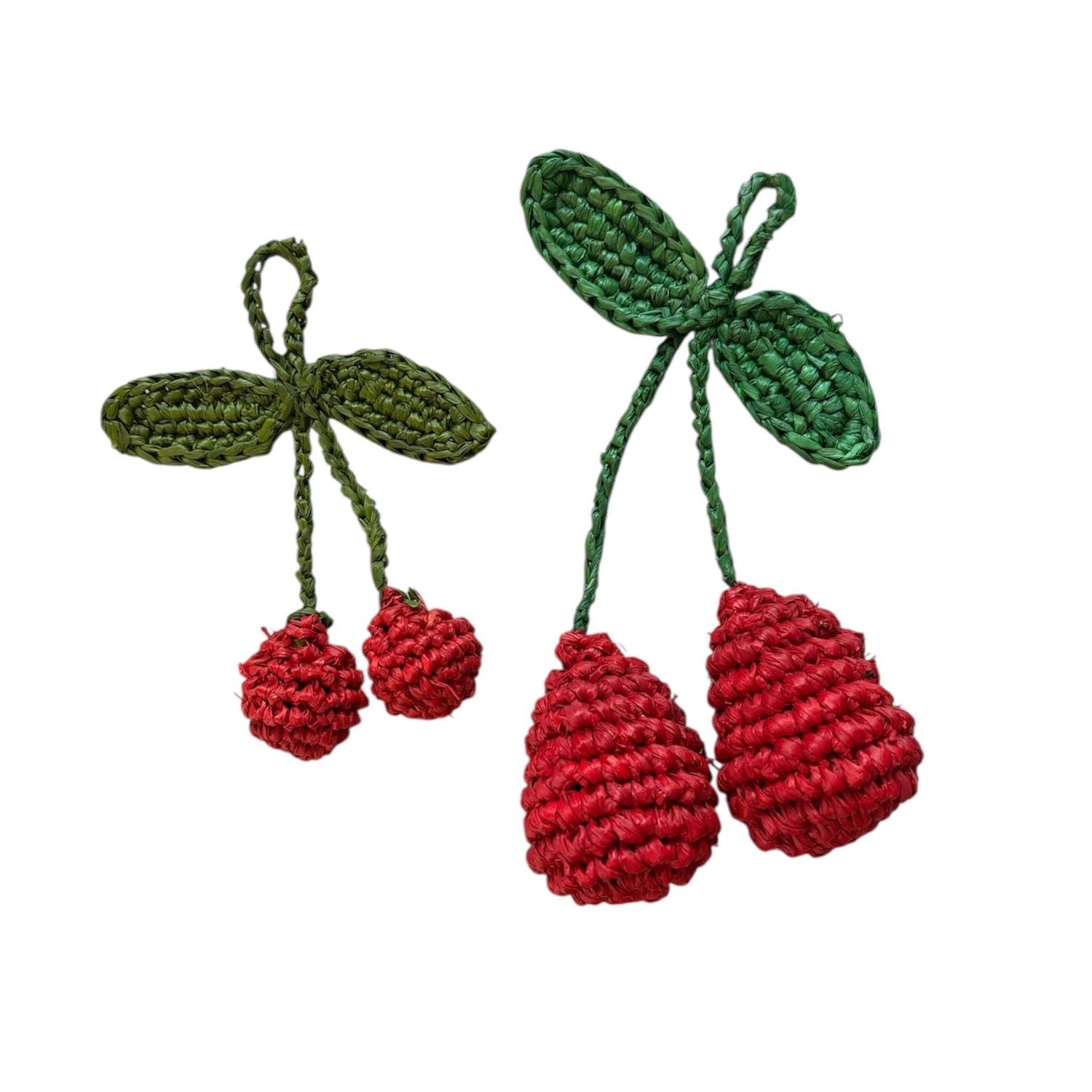 Cherry Raffia Keyring