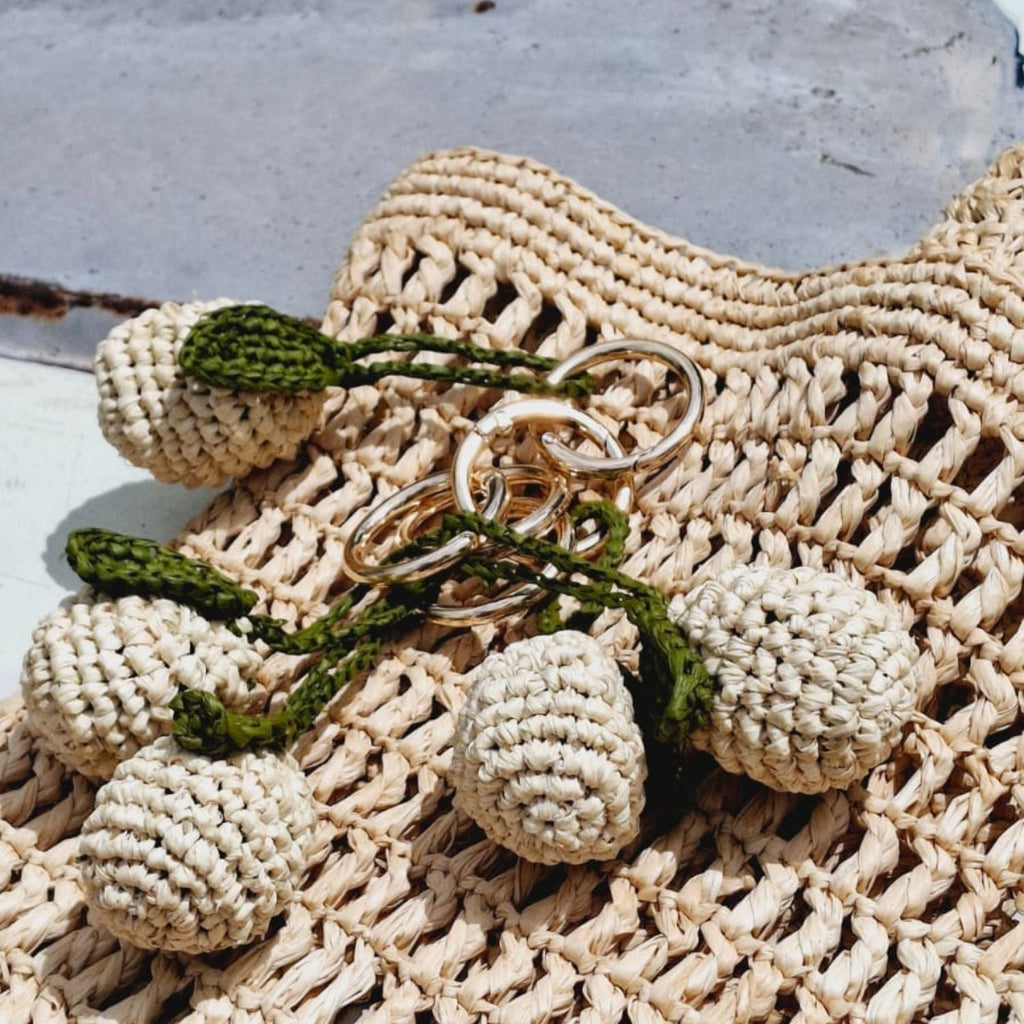 Apple Raffia Keyring
