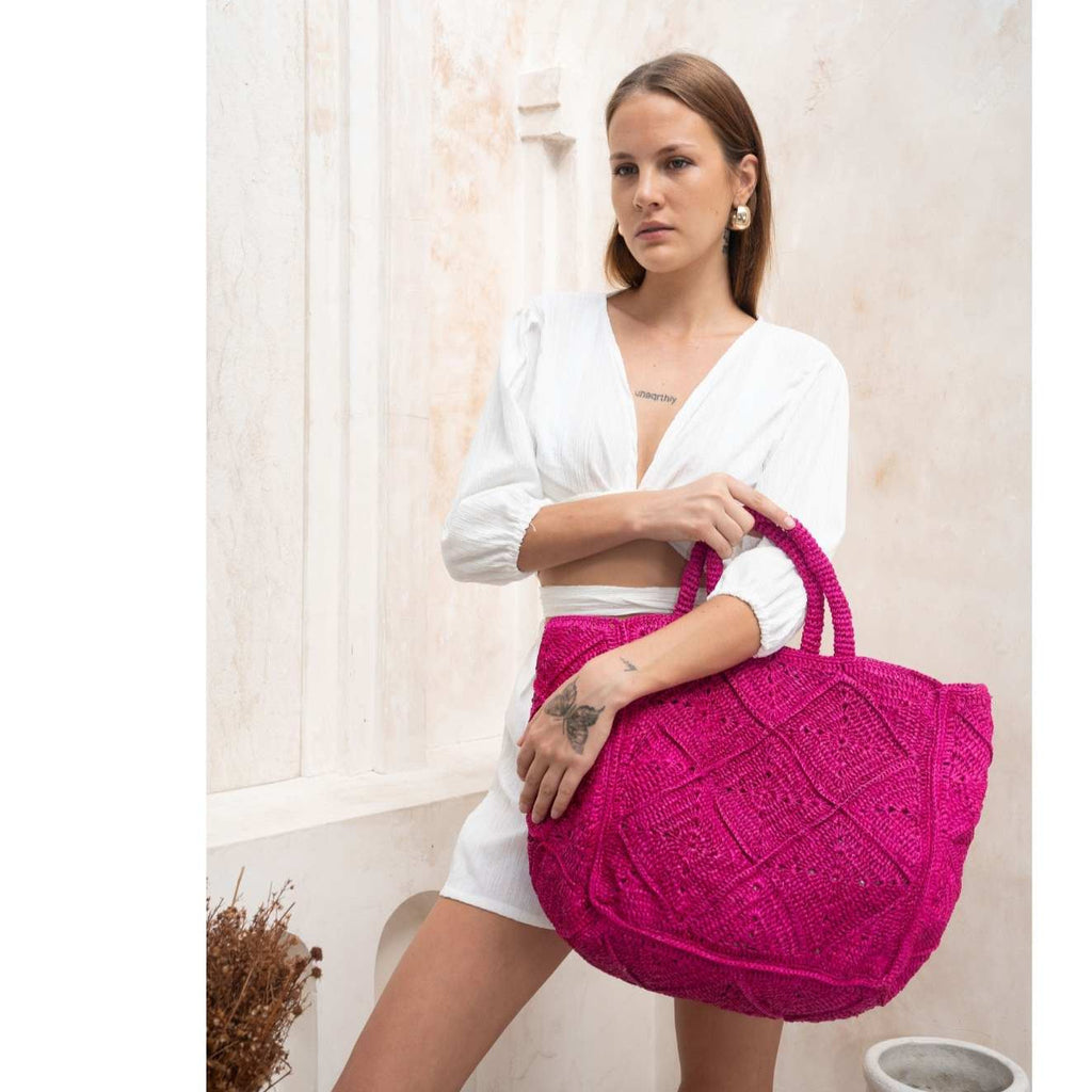 Nico Raffia Tote Bag