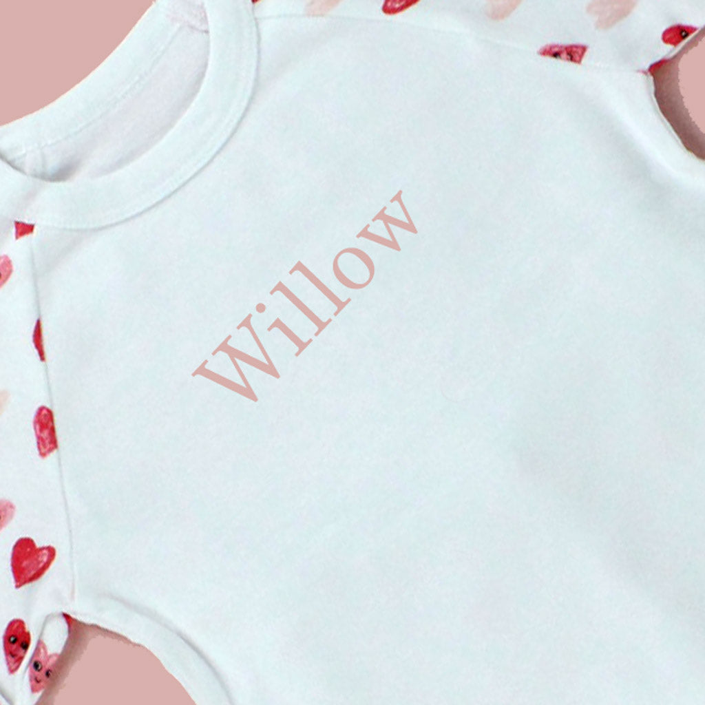 Personalised Heart Print Pyjamas for Ages 1 to 2 Years