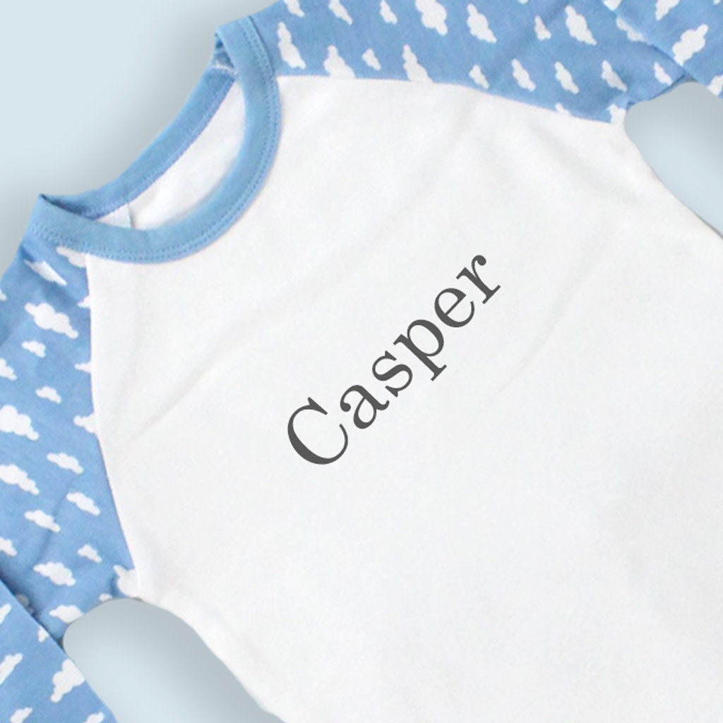 Personalised Blue Cloud Print Pyjamas for Ages 1 to 2 Years