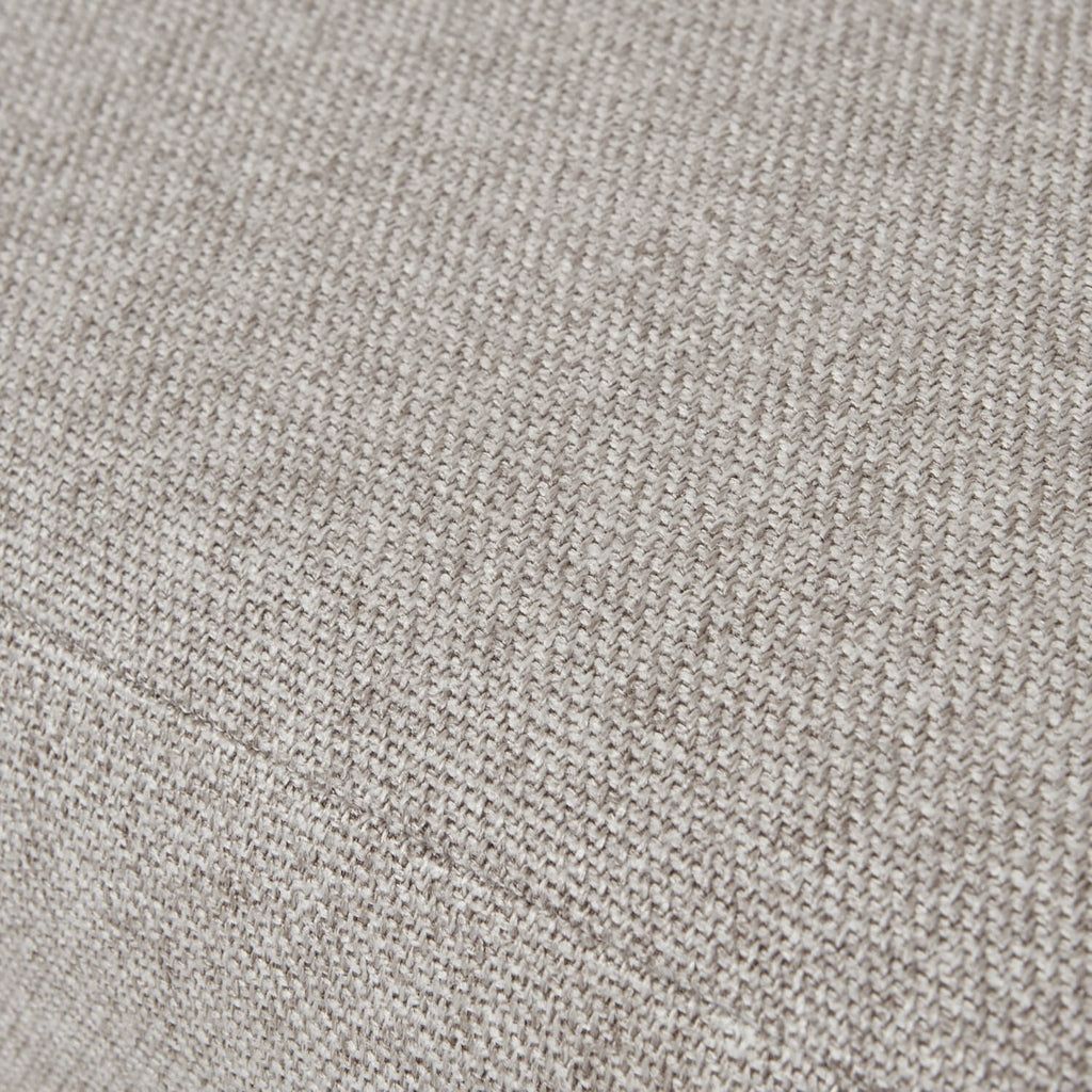 Oatmeal twill dining chair with tufted detailing, curved back, and solid oak legs for elegant comfort. by RoomLondon at brixbailey.com