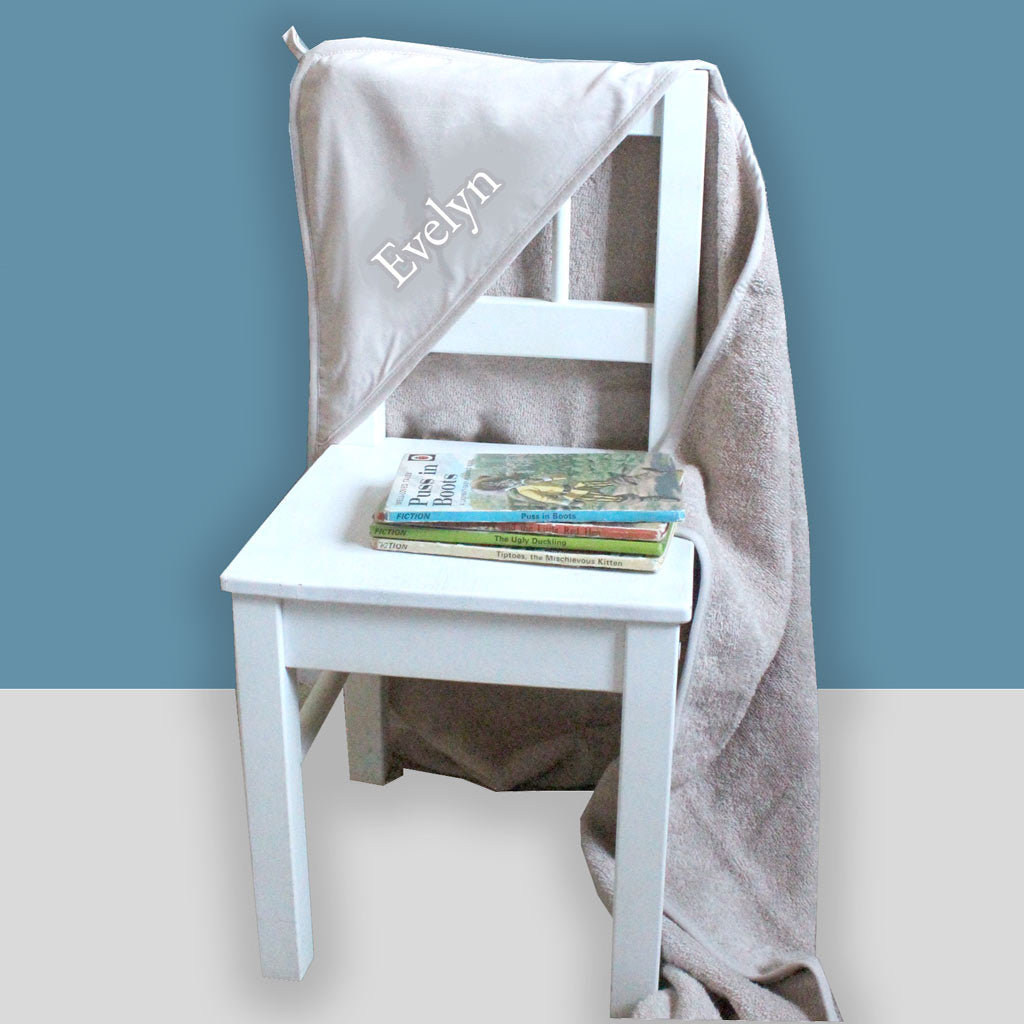 Personalised Beige Hooded Baby Towel