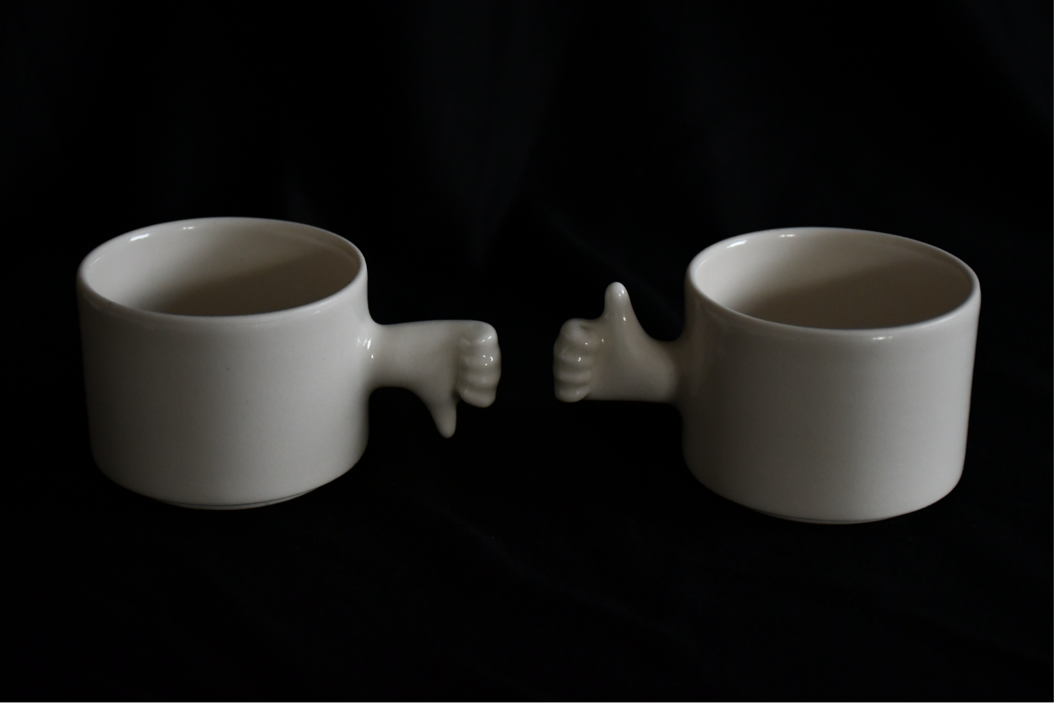 Thumb Up and Down Porcelain Gesture Cups