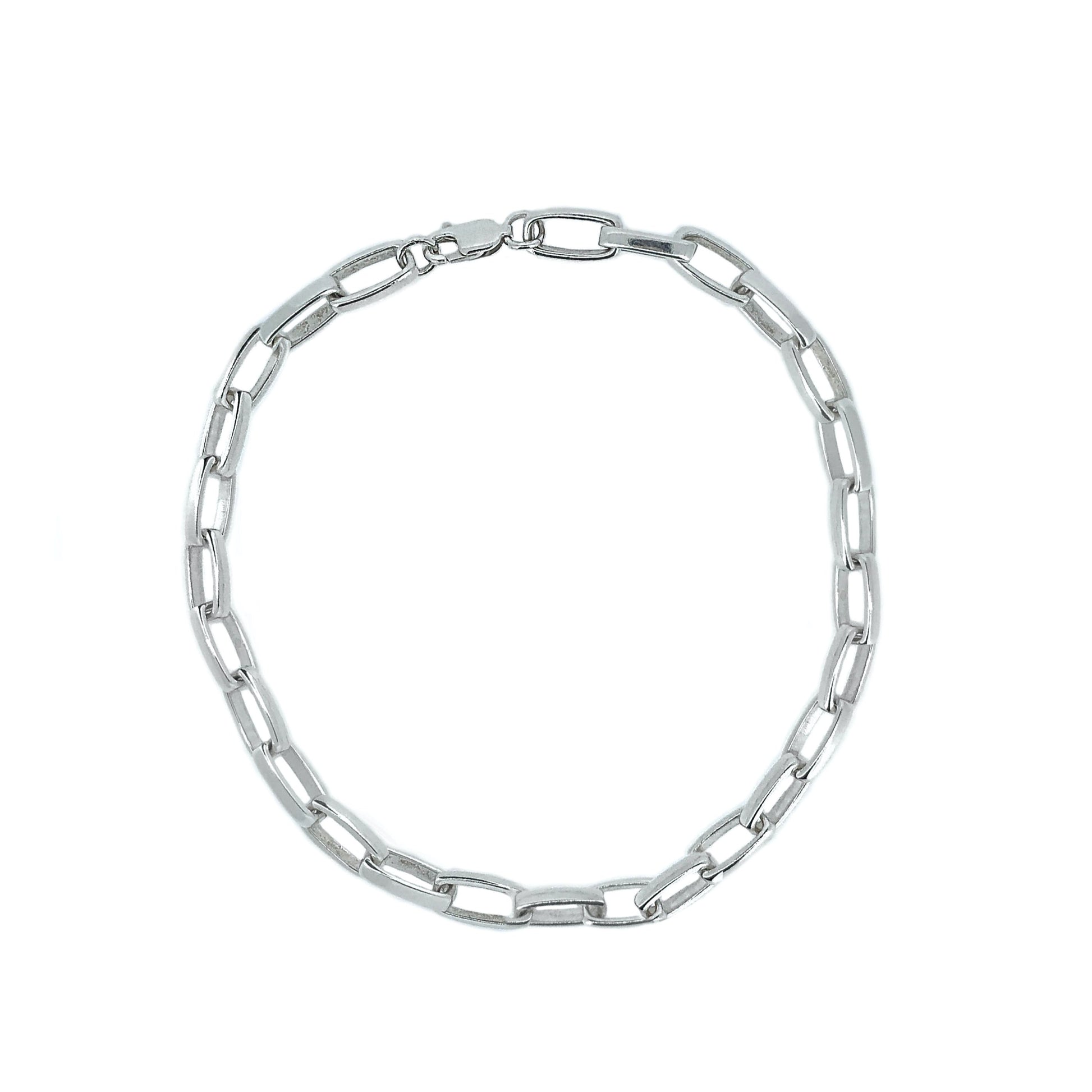 Chunky Box Chain Bracelet in Sterling Silver
