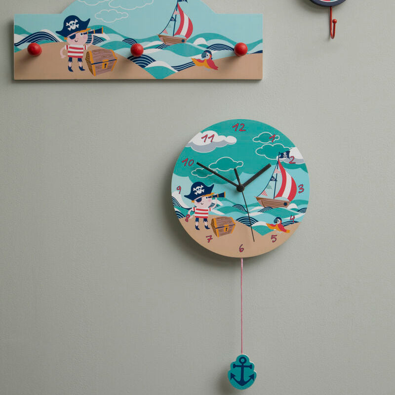 Pirate Ship Wall Clock for Kids