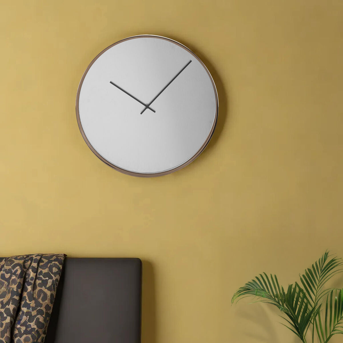 Mirror Face Wall Clock in Warm Rose Gold