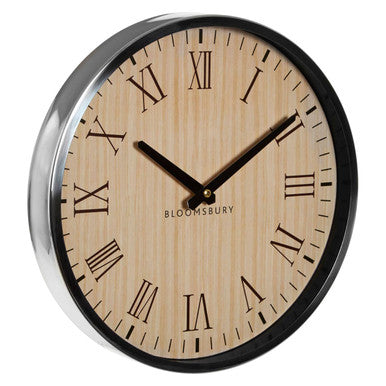 Natural and Silver Wall Clock