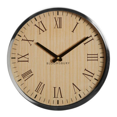 Natural and Silver Wall Clock