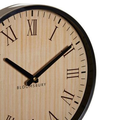 Natural and Silver Wall Clock