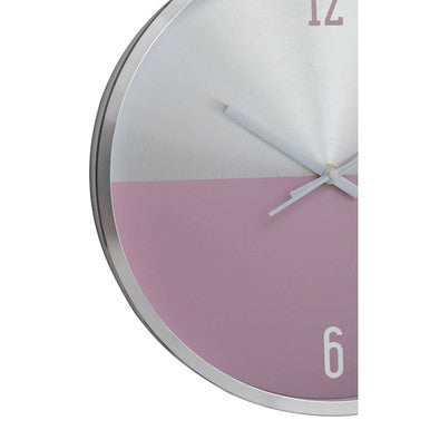 Silver and Pink Wall Clock